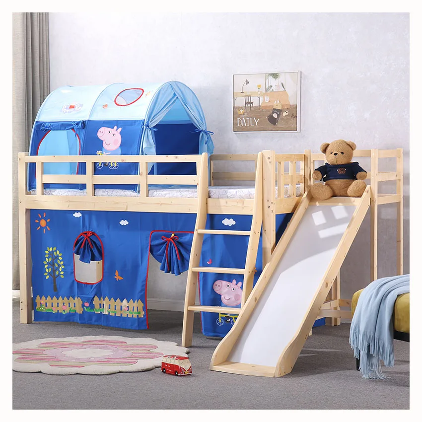 
Ins children bed solid wood kids bunk bed for kid wooden children kids bed slide 