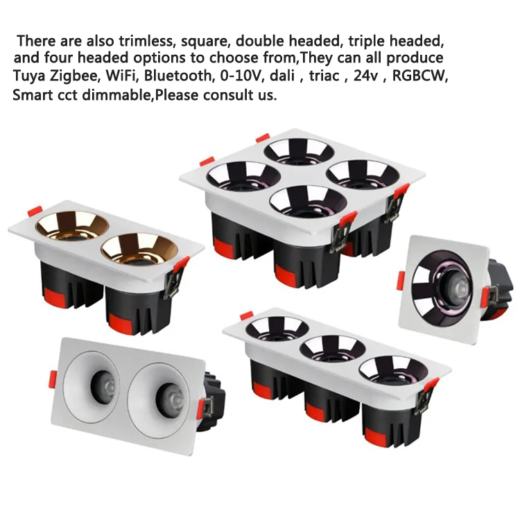 Tuya zigbee wif bluetooth cct rgb remote control lamp adjustable led ceiling lights 0-10v dali triac dimmable spot led downlight