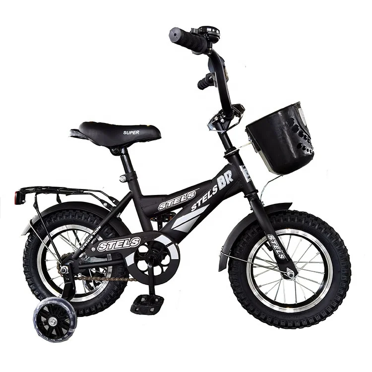 Most popular STELS brand 16 inch kids bike children bicycle Russia market good quality black blue kids bicycle with front basket