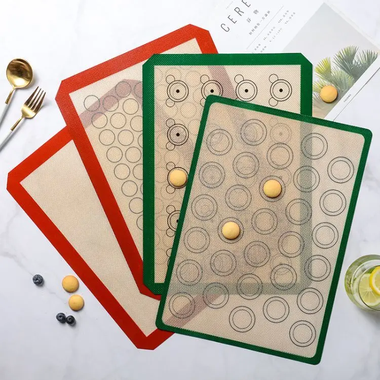 Thickened Glass Fiber Food Grade Dough Roll Pad Reusable Sheet Macaron Cake Roll Silicone Baking Mat