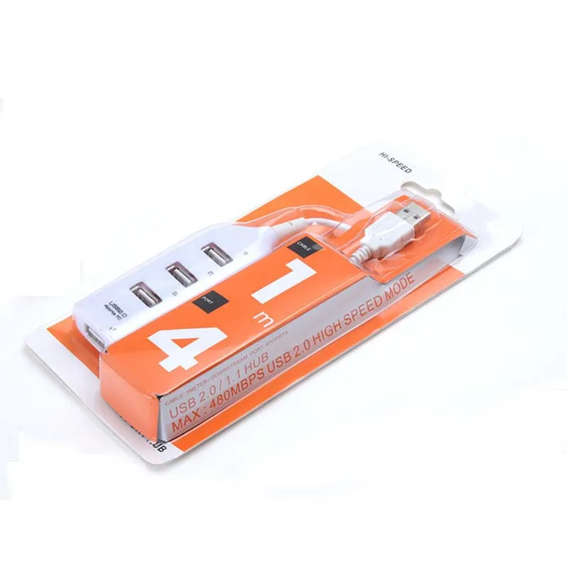 Cantell USB2.0 4-port Extender Plug Spot Usb Splitter Hub2.0 Integrated Line 1 Drag 4 Converter