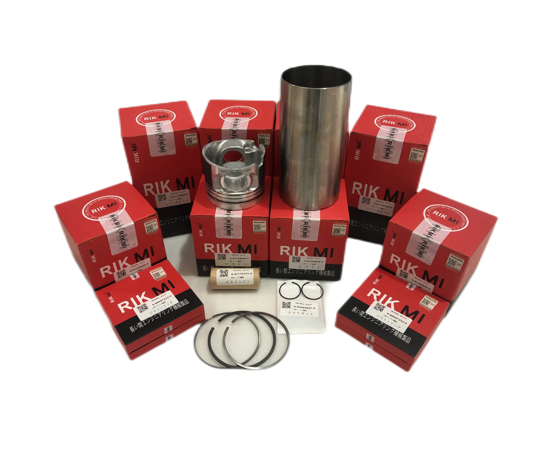 Rikmi high quality 4JJ1 Engine Cylinder Liner Kit for Isuzu engine kit 8-97176690-0 8-97245926-0 8-98057222-0 8-97176701-0