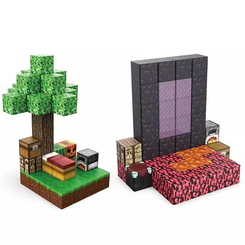 Kids Toys Magnetic Building Cubes Mine World With Magnetic Building Cubes Toys For Kids 3+