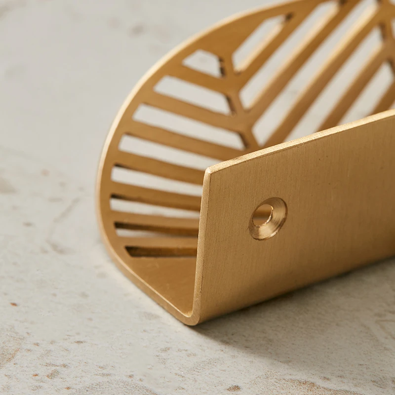 AIMINO OEM Gold Leaf Wardrobe Handle Custom Leaf Shape Drawer Handle Leaf hollow Handle For Furniture Cabinet Wardrobe Drawer
