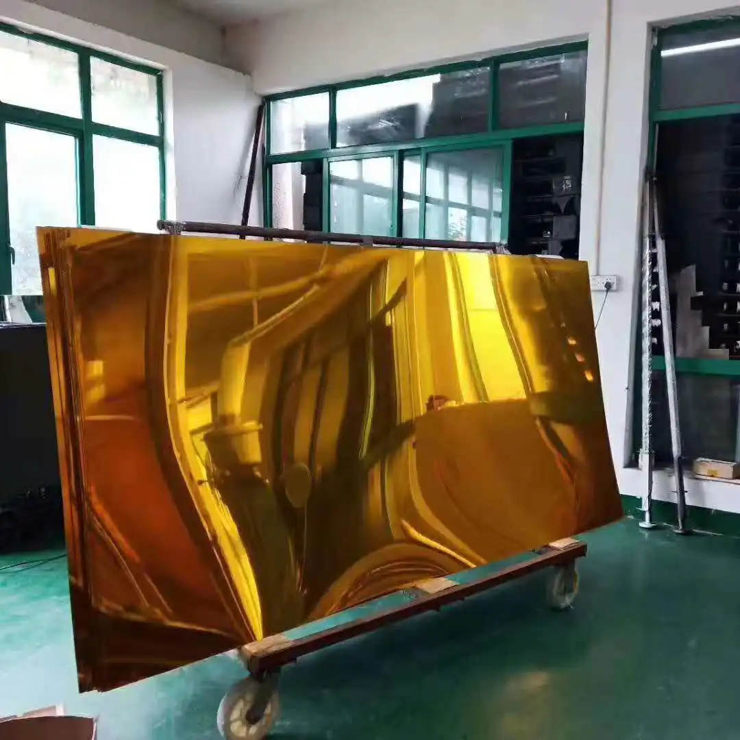 Зеркальные настенные плексигласные листы 4x8 футов золотые акриловые