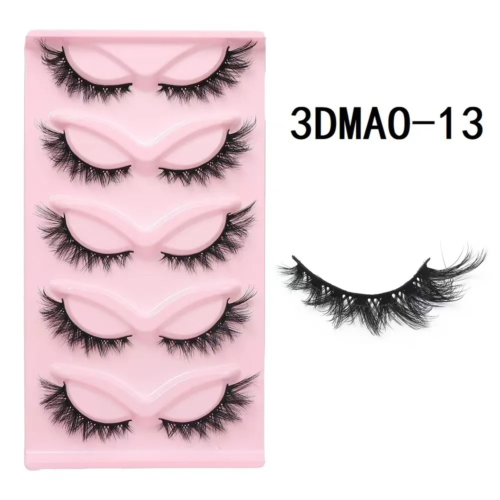 Fox Cat Eyelashes 8-13mm Cruely Free Faux Mink Eyelashes Natural Synthetic Mink Lash Wholesale Soft 3D Full Strip Eyelashes