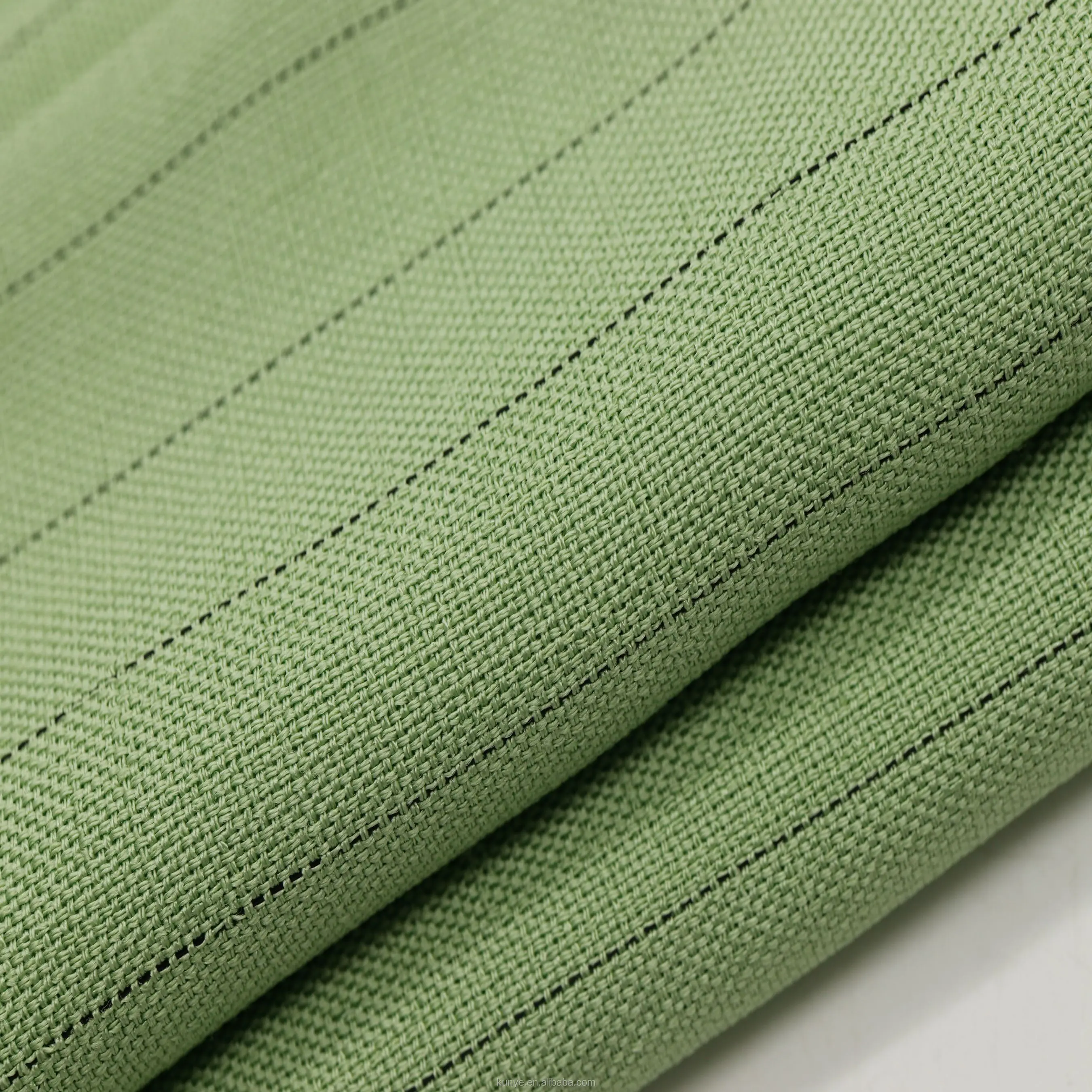 KUNYE sustainable stripe textured linen fabric for upholstery