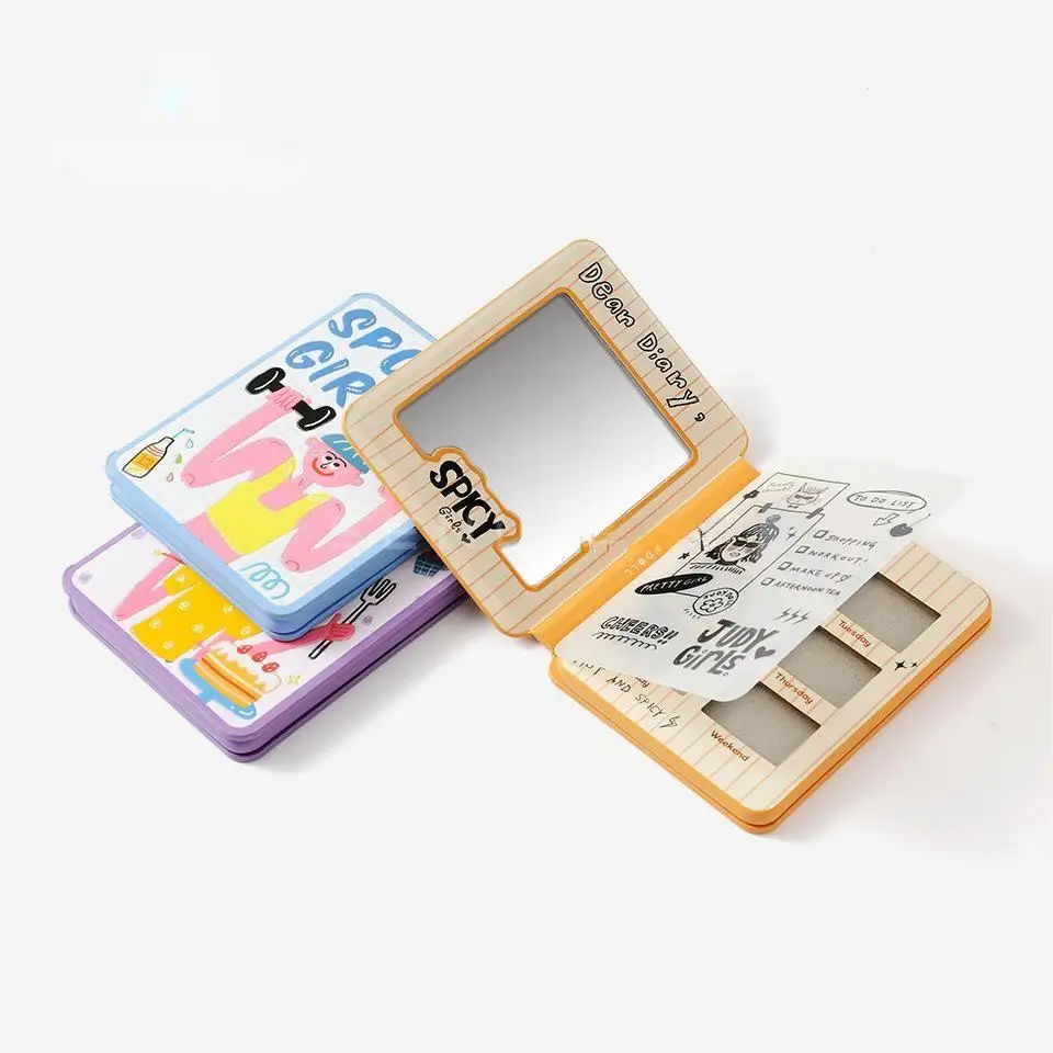 Low Moq Orange Blossom Girl Series Diary Eyeshadow tray Printed eyeshadow box packaging box paper eyeshadow box