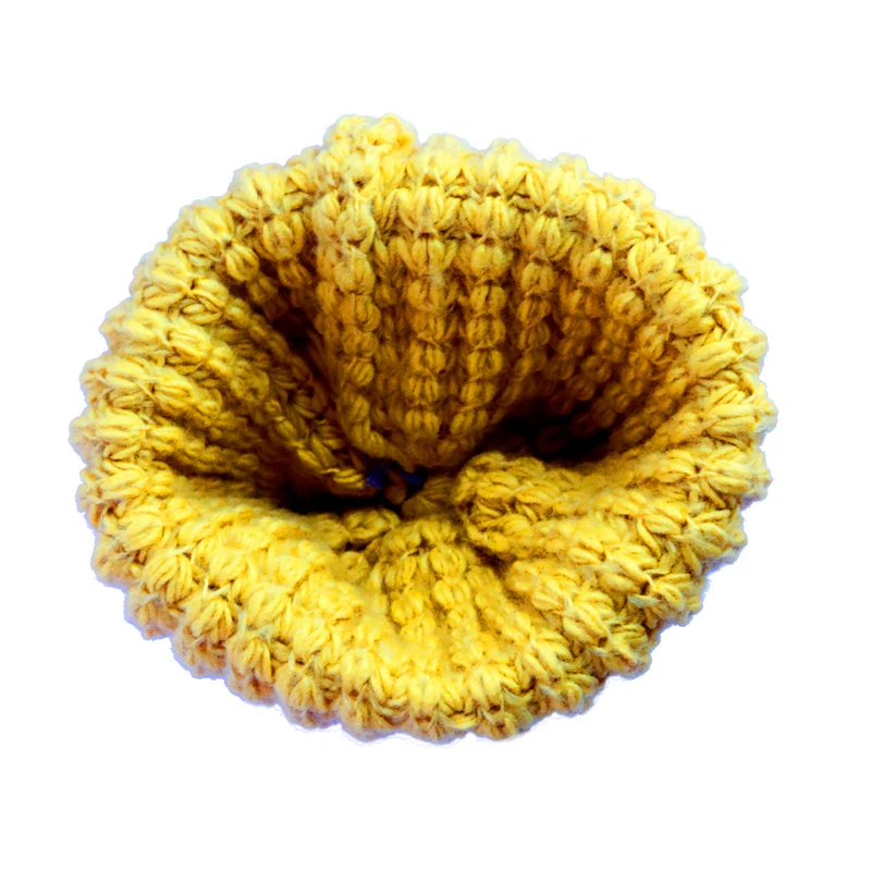 wholesale Yellow knit Beanie cap 100% Acrylic ski sports caps winter hats for women custom Beanie hats for women