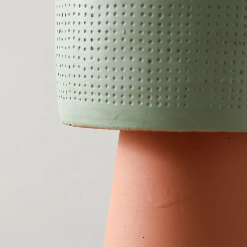 Modern Simple Art Decorative Cement Fruit Bowls Houseware High Foot Collision Color Dry Fruit Bowl Interior Decoration Items