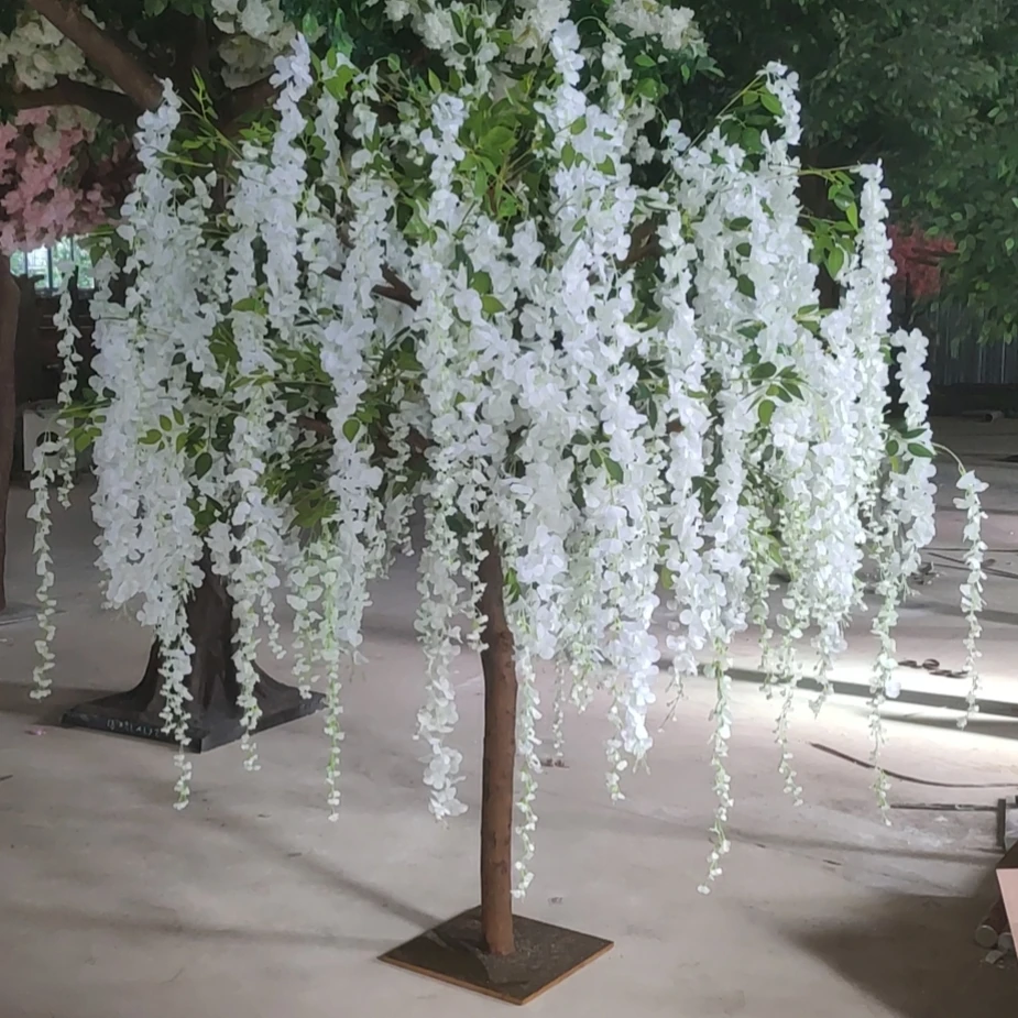 decoration artificial wisteria blossom tree large purple flower tree