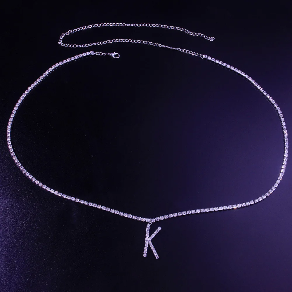 Womens Jewelry 2021 26 Alphabet Pendant Crystal Body Chaines Body Chain Jewelry For Women