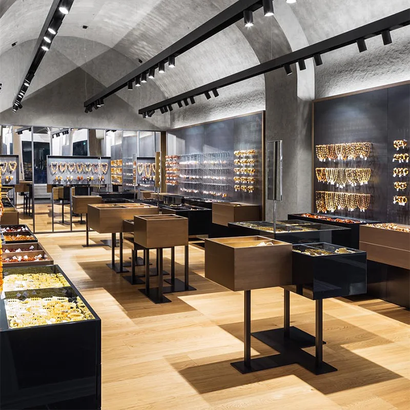 Изготавливаемый на заказ Элегантный ювелирный магазин дизайн мебели драгоценный камень Витрина