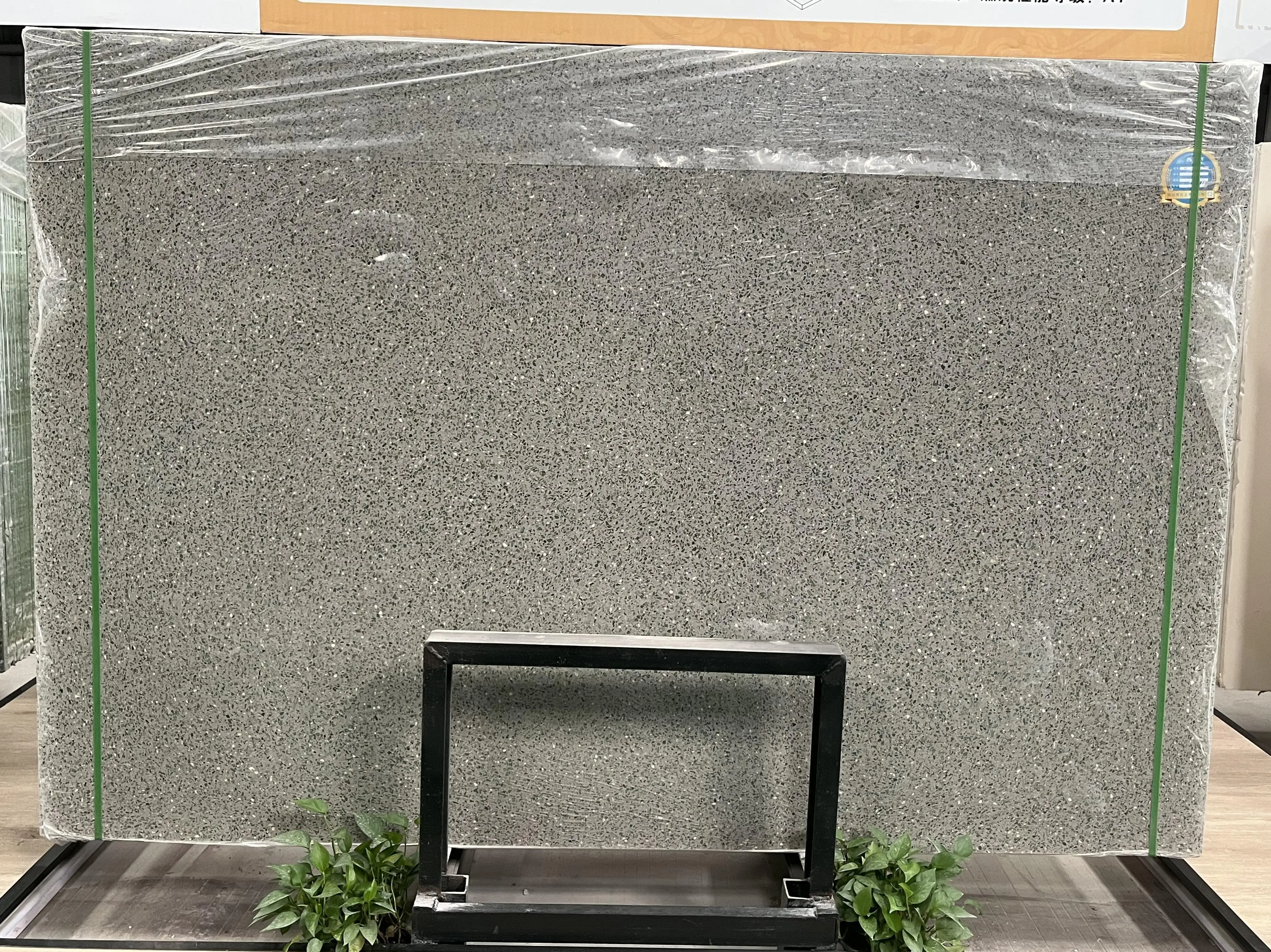 Inorganic Terrazzo Tile Stellar Grey Cheap Terrazzo Tile Top Quality 10mm thickness big thin slab For Home
