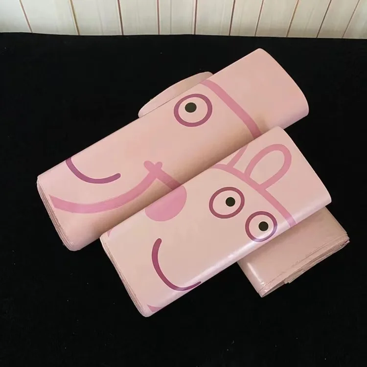 Wholesale High Quality Self Adhesive Seal Postal Poly Plastic Pink Peggy Mailer Courier shipping bags