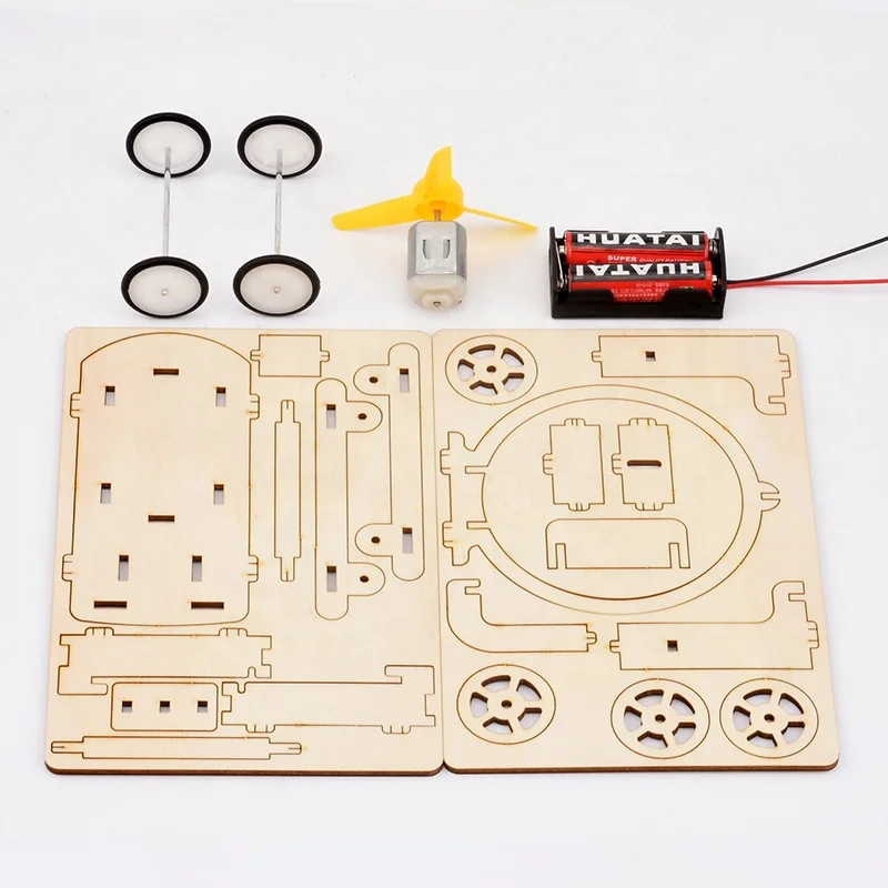 Diy 3D STEM Wooden science kit  Assembly  Creation battery  powered STEM toys