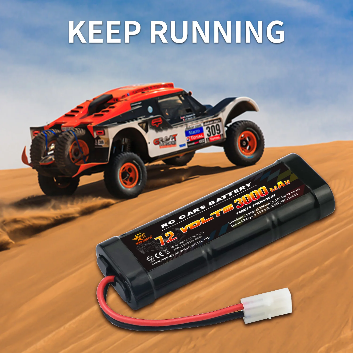 Melasta High Power 6s 7.2v 3000mah Toy Nimh Battery Rc Battery With Tamiya Discharge Connector For Rc Racing Cars Trucks