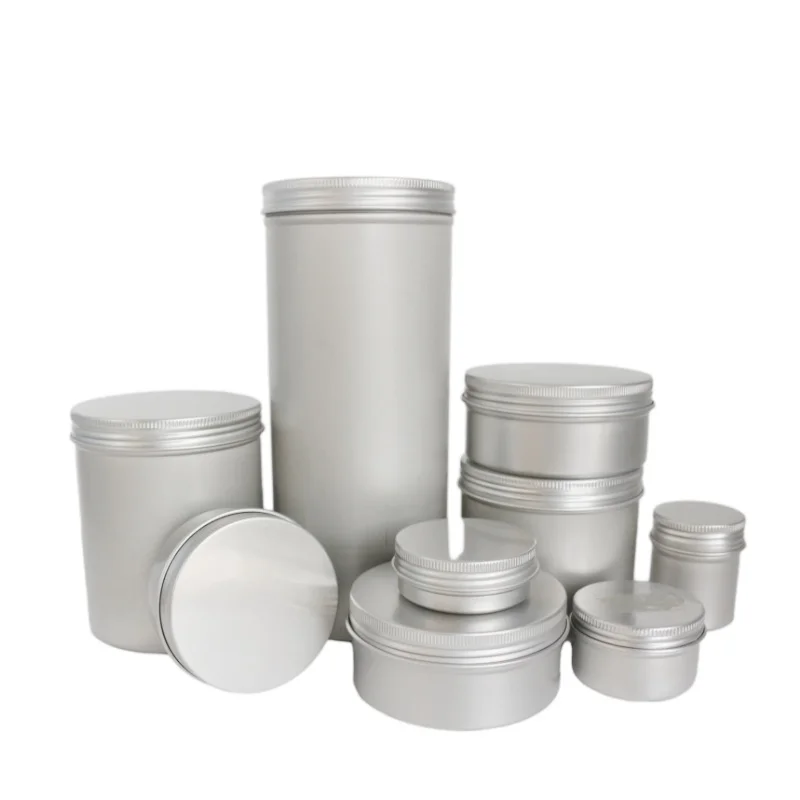 30ml Empty Round Black Aluminum Cosmetic Jar 1 oz Small Tin Can Container 30g lip balm container box