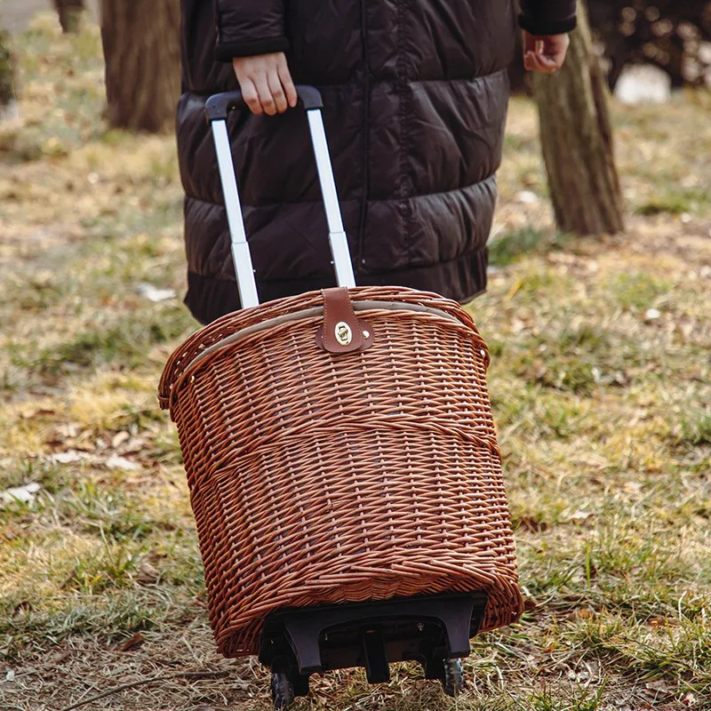 Lavinia wholesale custom handmade nature rattan wicker willow picnic basket hamper set with lid