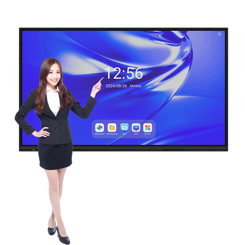 55 65 75 86 98 Inch 4k Interactive Whiteboard Smart Tv Board All In One Interactive Screen Panel With Projector For Classroom