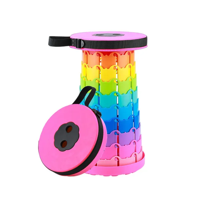 Foldable Plastic Retractable Stool Chair Portable Retractable Stool Shrinkable Camping Fishing Garden Collapsible Folding Stool