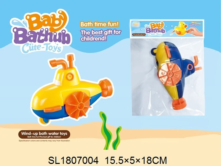 Wind up marine vehicle bath toy swimming ship under water