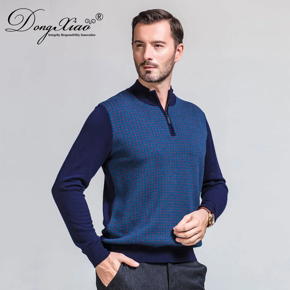 OEM Men Sweater Polo Neck Style Knitted Man 100% Cashmere Pullover