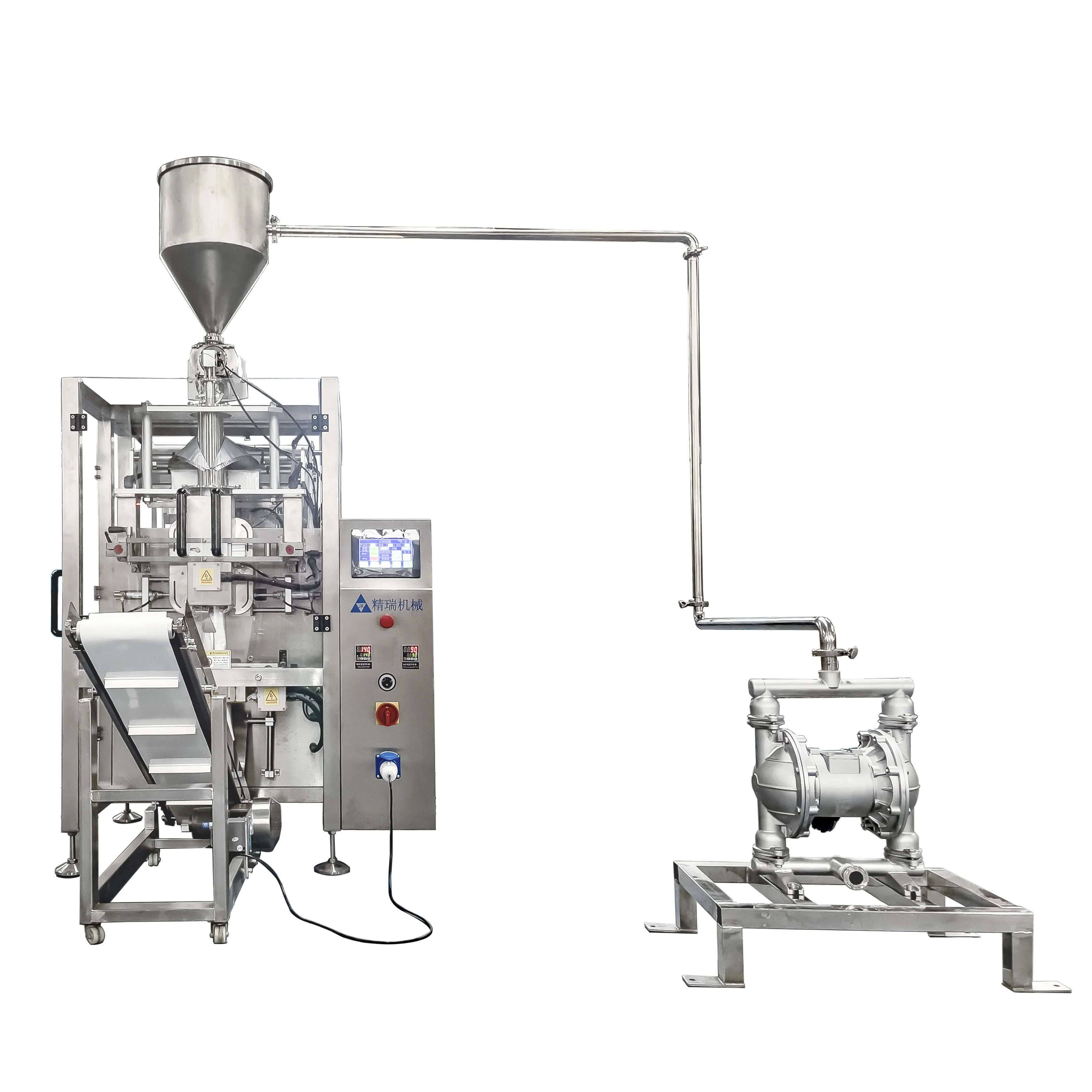 China Factory Automatic Vertical Form Fill Seal Lemon Juice Edible Oil Liquid Ketchup Pouch Packing Machine