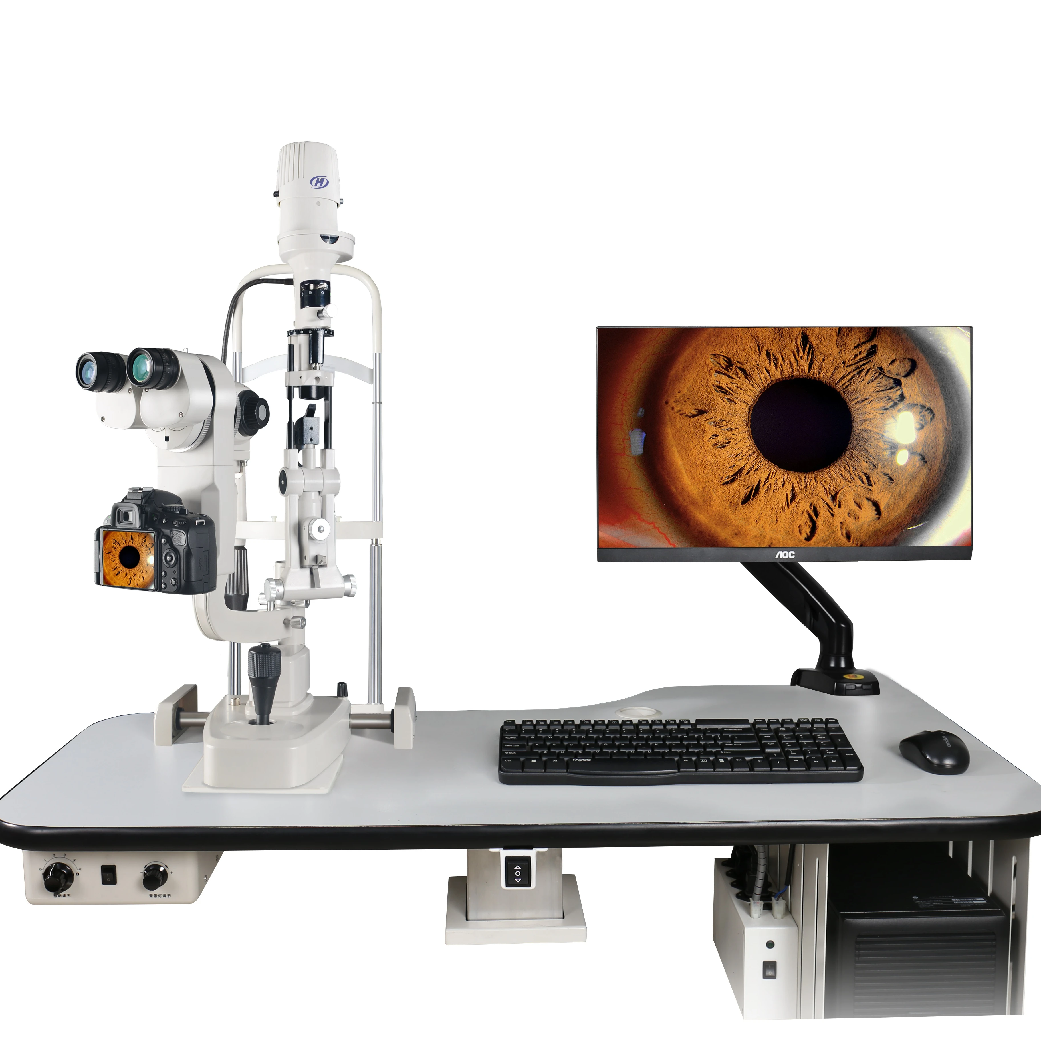 Kanghua Slm-3er with Adopter Camera Slit Lamp for Optometry Electric Metal Ce Free Spare Parts 1 YEAR 3 Years Class I