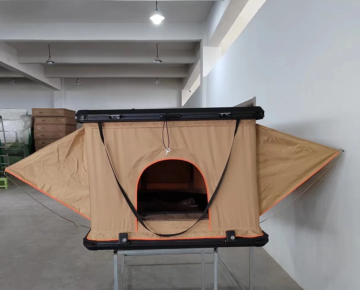 Outdoor camping adventure waterproof  rain proof aluminum alloy shell  car roof tent