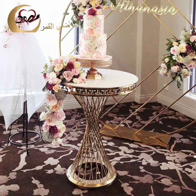 Events Decoration Gold Stainless Steel Nest Base Dessert Stand Cake Table For Wedding