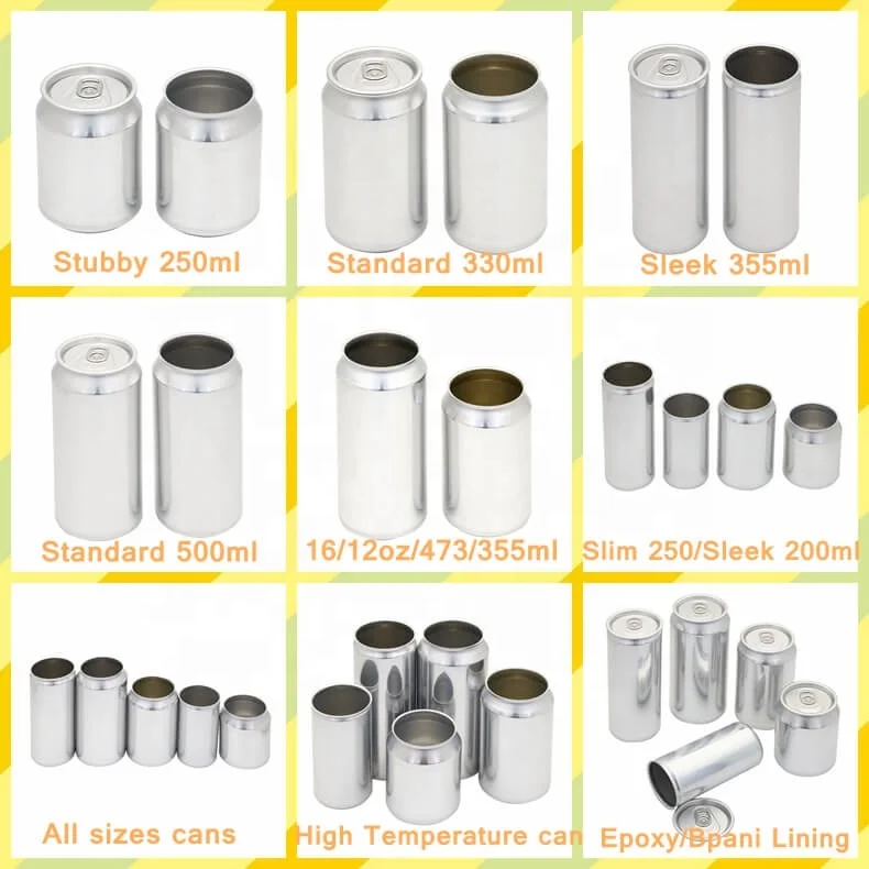 Sleek 330ml Wholesale Food Grade Empty Customized Aluminium Sleek 330ml Beverage And Beer Can