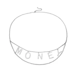 Женская цепочка на талию, универсальная цепочка с подвеской в виде букв с бриллиантами, 2022