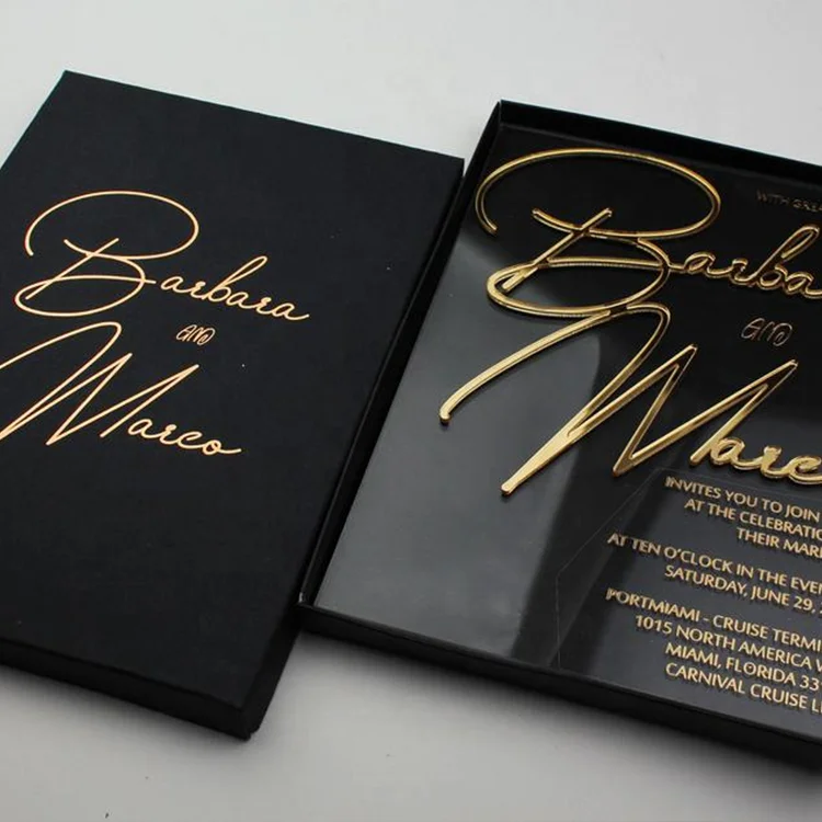 Wholesale Luxury Clear Acrylic Wedding Supplies Invitations Card