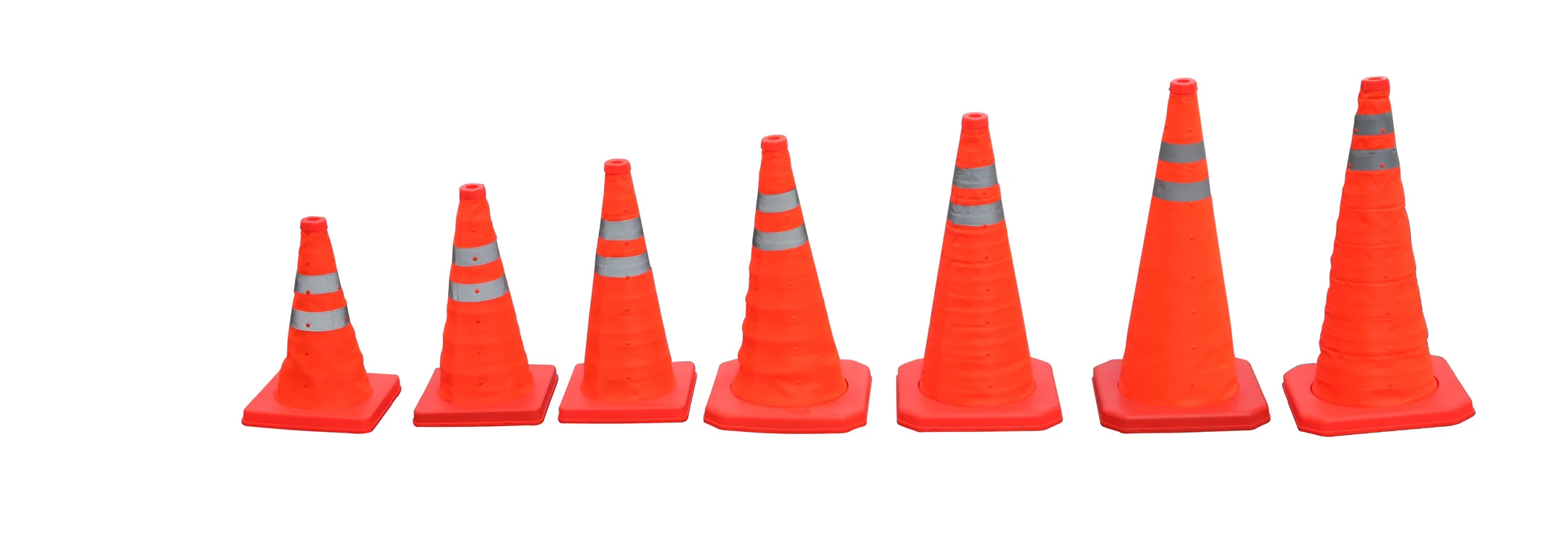 Hot Selling Small Size 30CM Height with Top LED Warning Light PP Base Folding Traffic Cone for Pavement Security