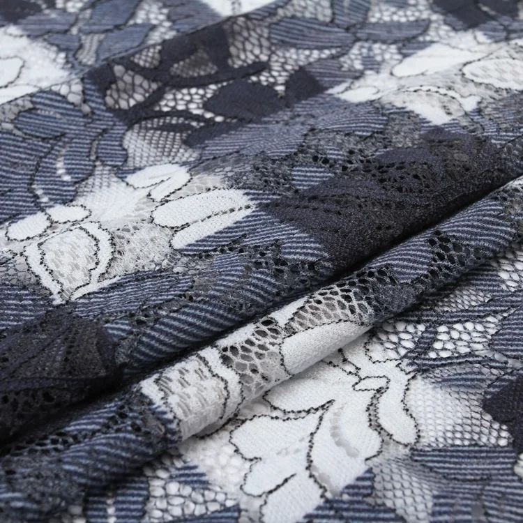 
Top ranked 3d flower printed lace fabric for women dress 