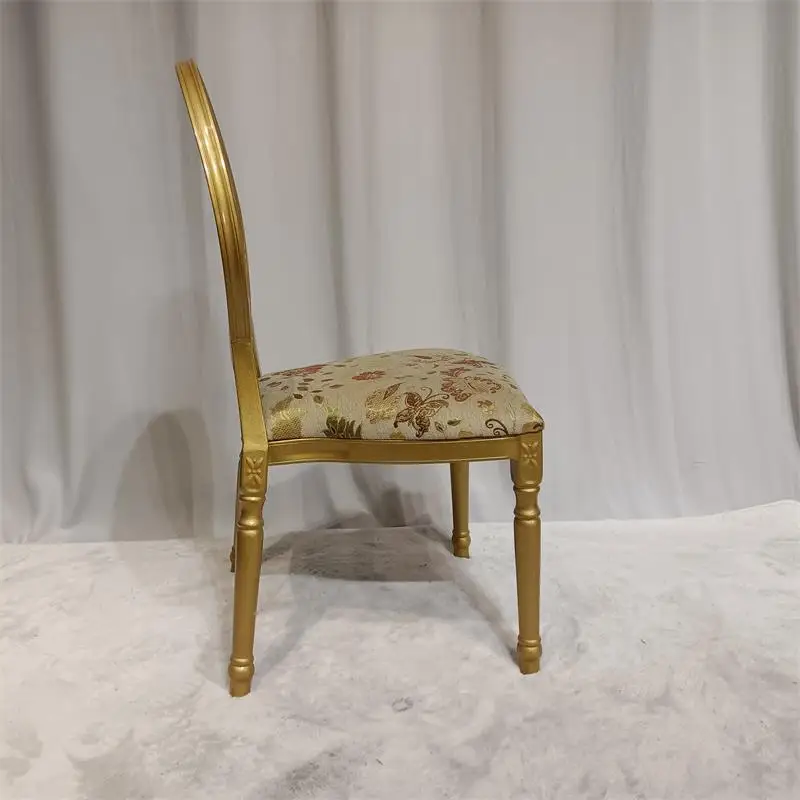 aluminum round louis chair removable seat cushion gold wedding chair