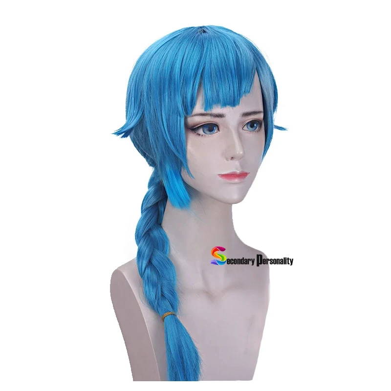 Jinx Vi Cosplay Wigs Game LOL Arcane Jinx Cosplay Blue Heat Resistant Synthetic Hair Jinx Juvenile And Junior Woman Hair Wig