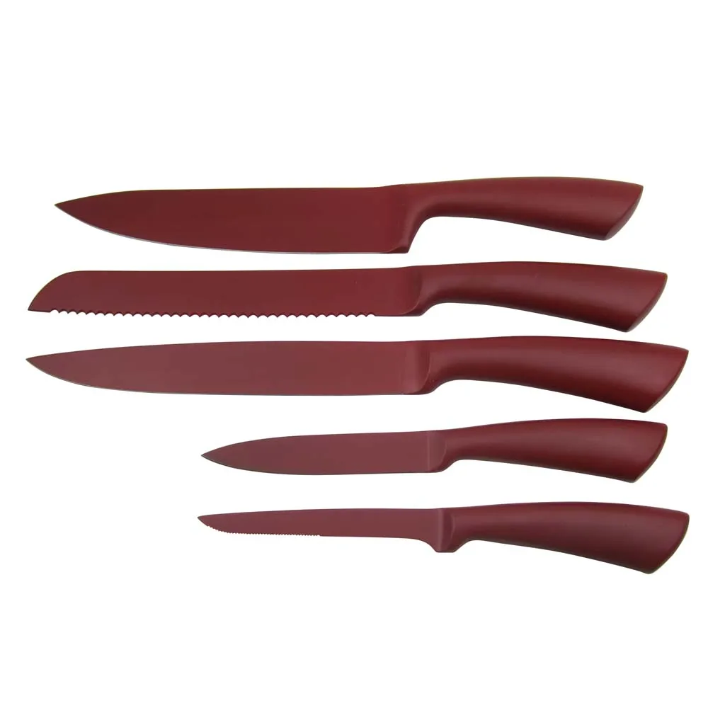 Non-Stick Coating Hollow Handle Knife Set With Acrylic Block