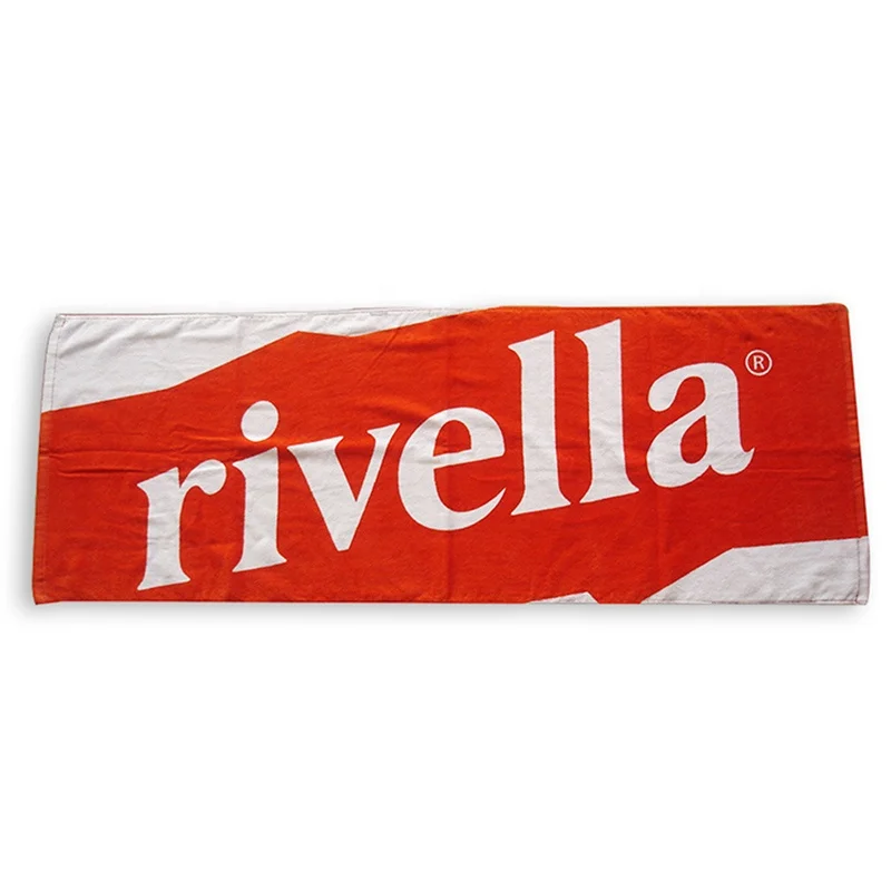 Small MOQ Custom Full Color Digital Printed Cotton Velour Colorful Soft Touch Sports Gym Stadium Spirit Slogan Rally Towel