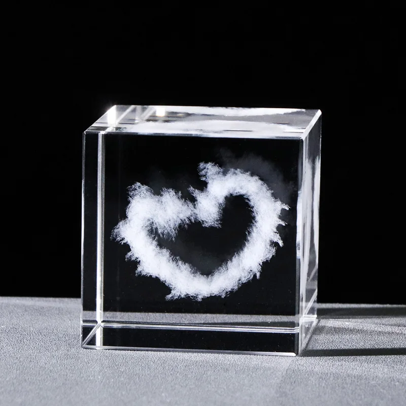 JY Custom modern personalized gift K9 3d laser  engraving crystal cube