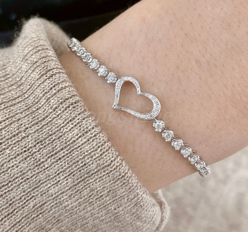 Longshine New Design 18K Gold White Color High Quality Heart Shape Women Bracelet