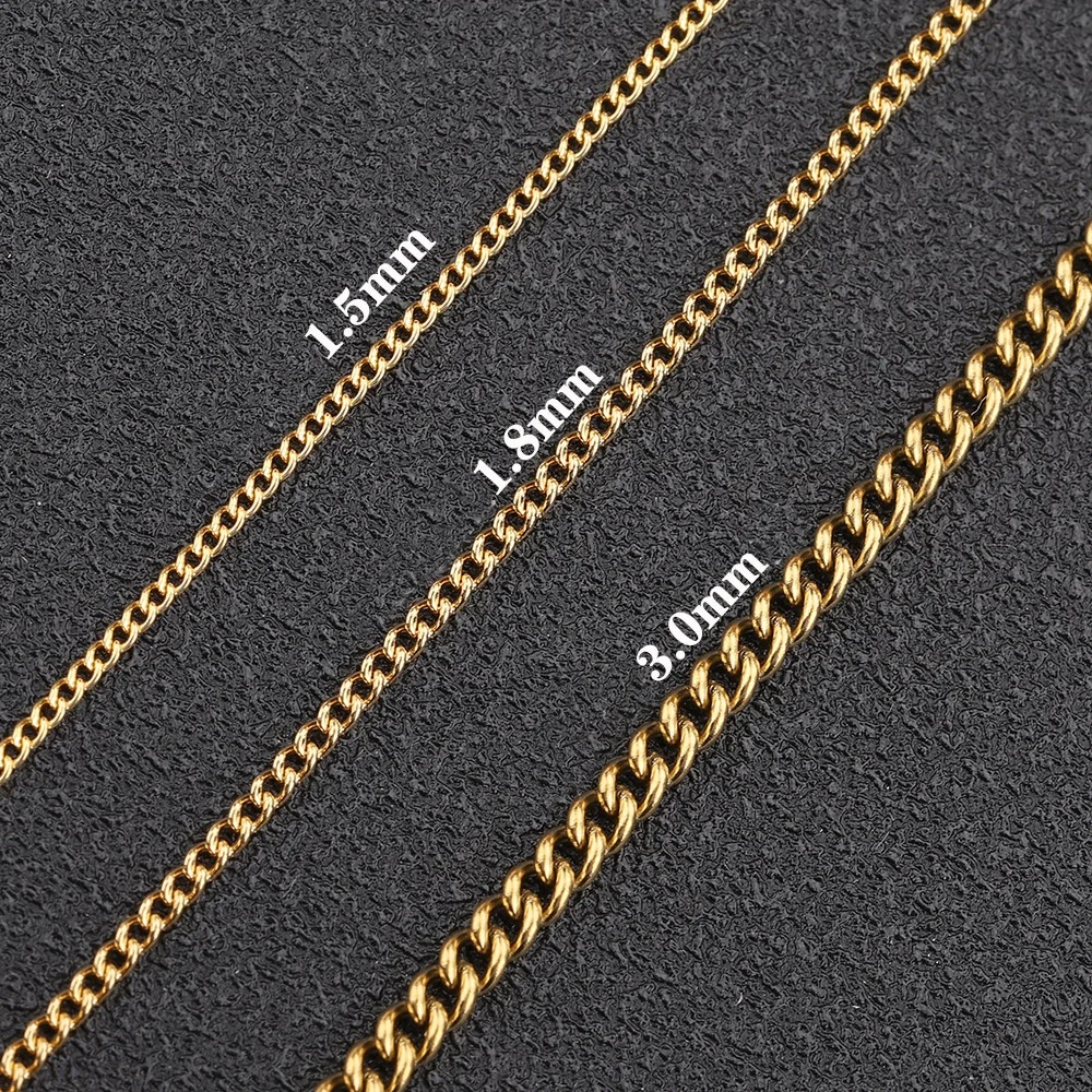 Tarnish free small thin stainless steel link chain for DIY necklace bracelet jewelry making
