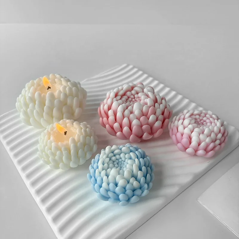 Каратте ручной работы Хризантема силиконовая форма для свечи 3D цветок Форма смолы мыла