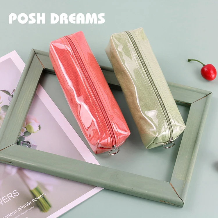POSH DREAMS Fresh art TPU multifunctional zipper bag student stationery pencil case solid color