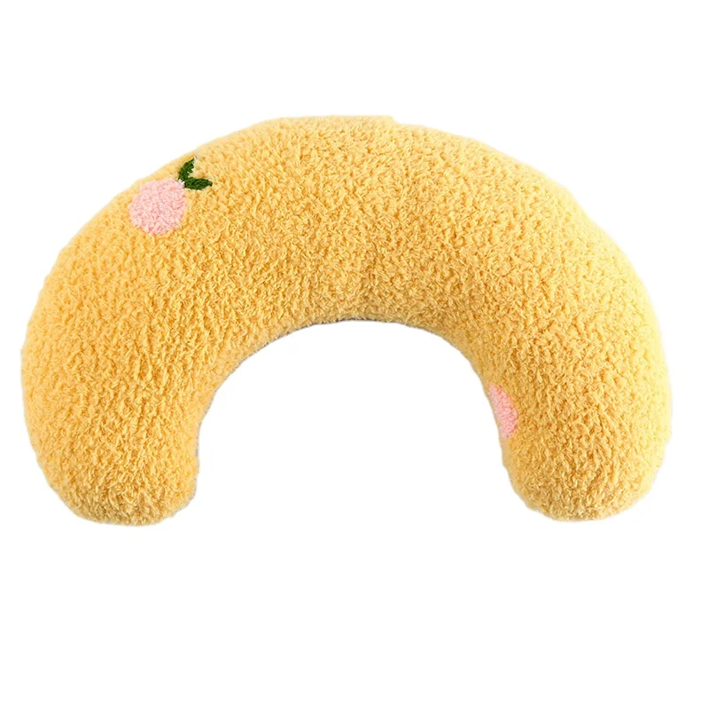 New teddy fleece pet half moon u-shaped pillow cat pillow tread milk deep sleep U-shaped pillow