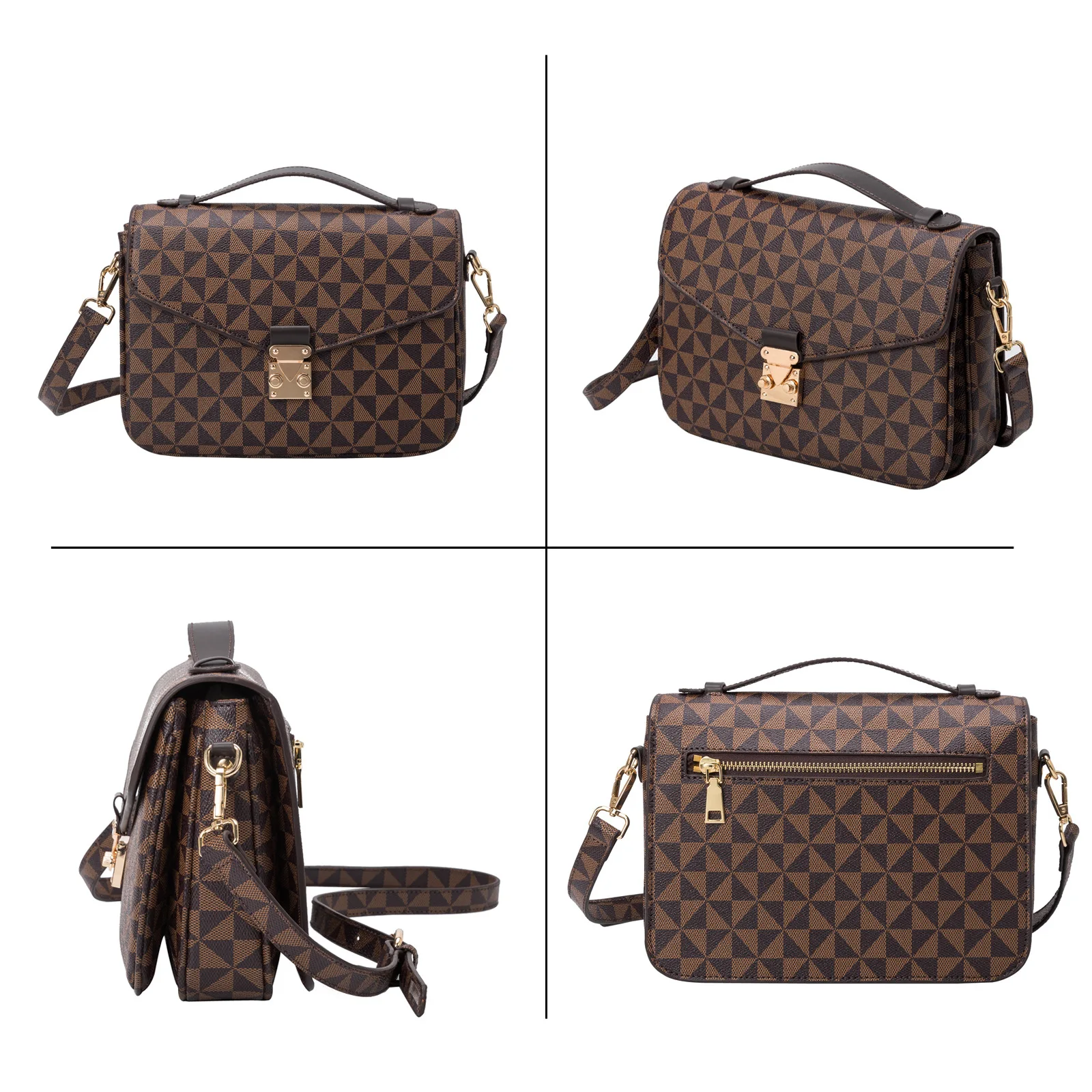 New product ideas 2022 girls trendy messenger bags check flap lock sling bag for women fashionable