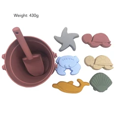 BPA FREE Portable Silicone Sand Bucket Toys Customized Silicone Beach Toys Silicone Bucket Pail and Spade sets