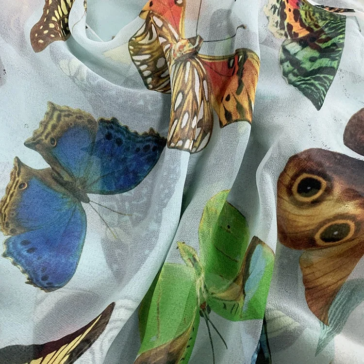 Пользовательская цифровая печать GGT жоржетт шелковая ткань для одежды