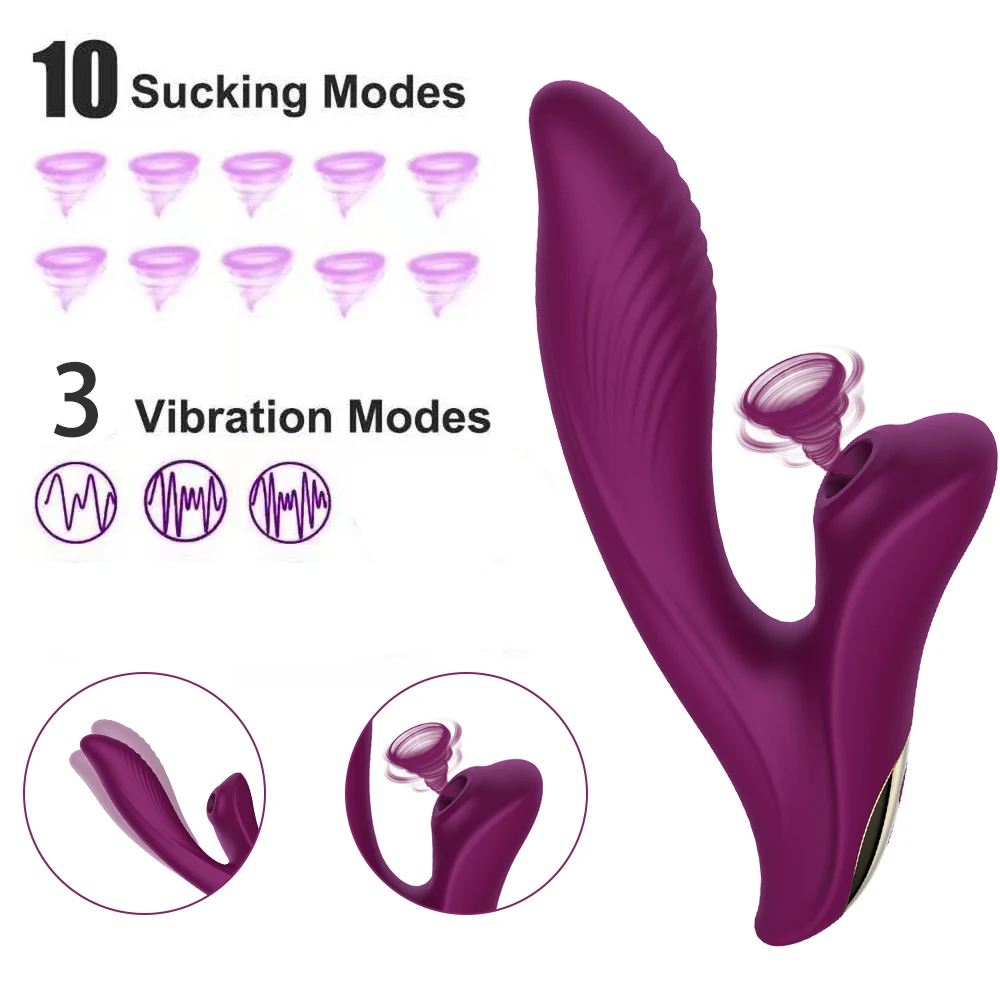 Wholesale Clitoral Sucking G-Spot Massager 10 Vibration Modes Rechargeable Electrical Stimulation Machine Female Couple Vibrator